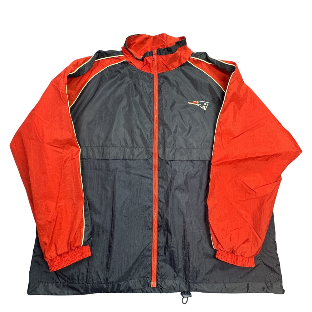 New England‎ Patriots Logo Athletic Windbreaker Mens XL Blue Red Vintage 516LA